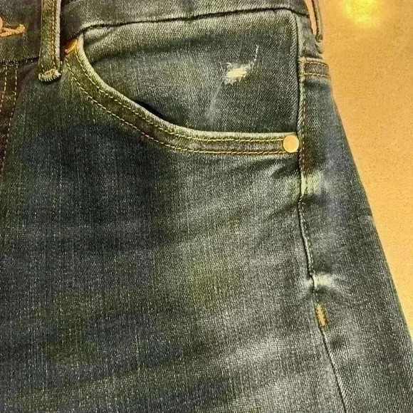 Express flare high waisted jeans distressed - Picture 7 of 15